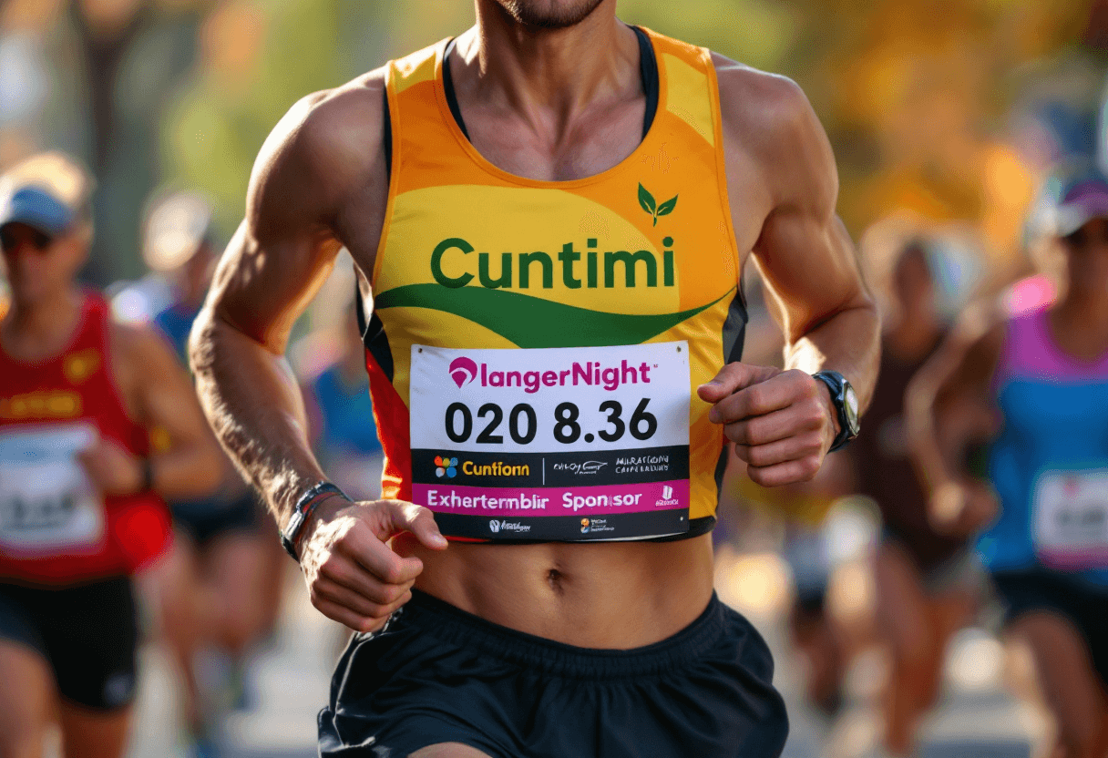 Coureur avec dossard personnalisé en marathon